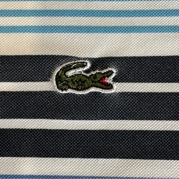 Vintage Lacoste Blue Striped Polo Shirt - Picture 5 of 12